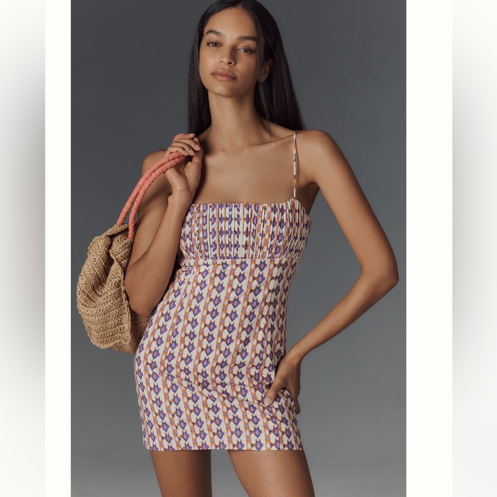Nwt Maeve Purple and Orange Patterned Dress
